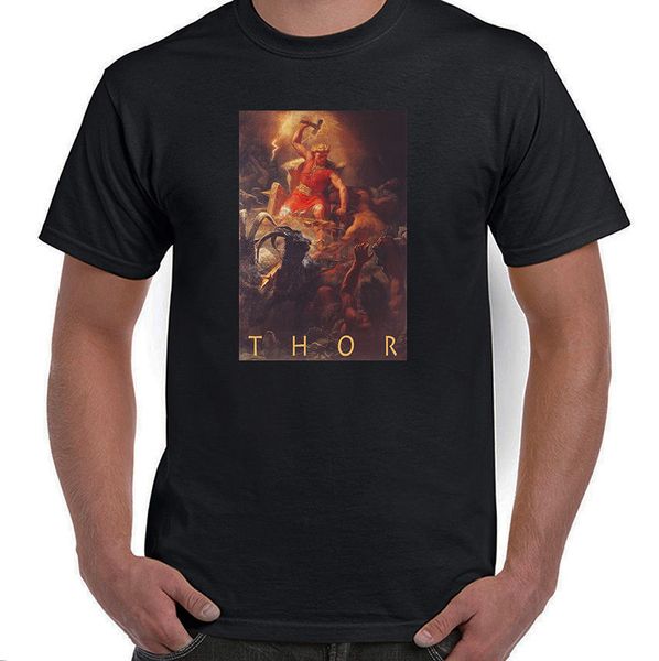 

thor battling the giants, jotnar, hammer, t-shirt, all sizes print t shirt men summer style fashion tee high quality