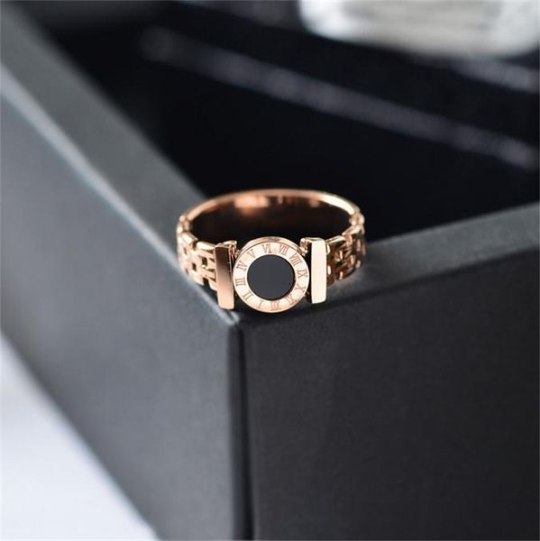 

martick rings woman rings stainless steel black roman numerals rose gold color hollow out fashion jewelry r101, Golden;silver