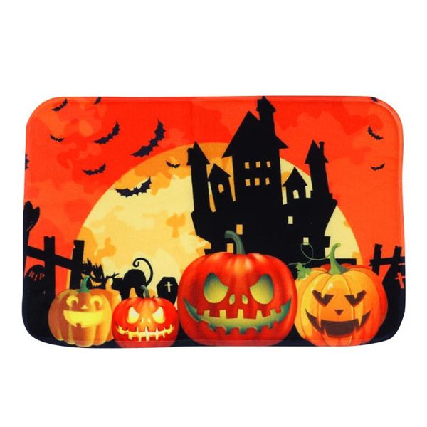 

1pc halloween mat anti-slip household creative floor mat carpet ground foot pad for bedroom kitchen bathroom