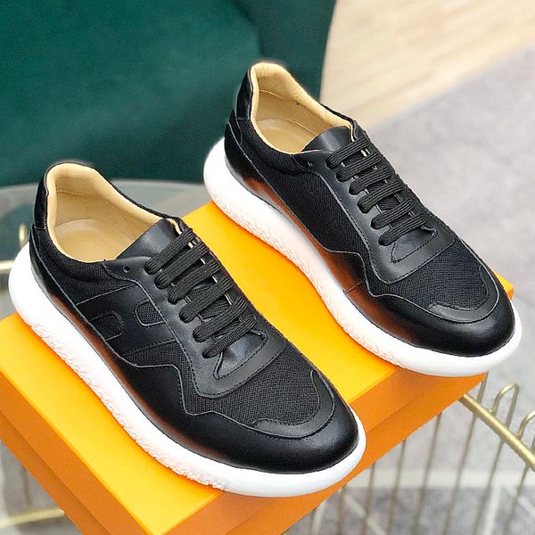 

2020 new fashion men's comfortable lace-up casual flat shoes male designer prom dress platform platform platform shoes clumsy sneakers, Black