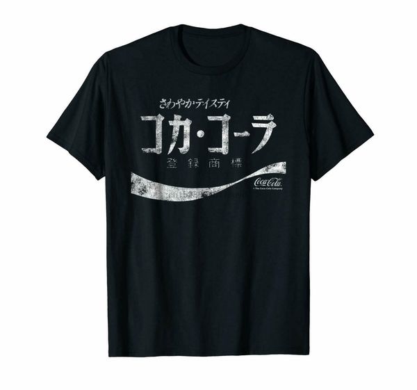 

black coca ocla japanese coke logo graphic t-shirt mens 100% cotton 2020 tees