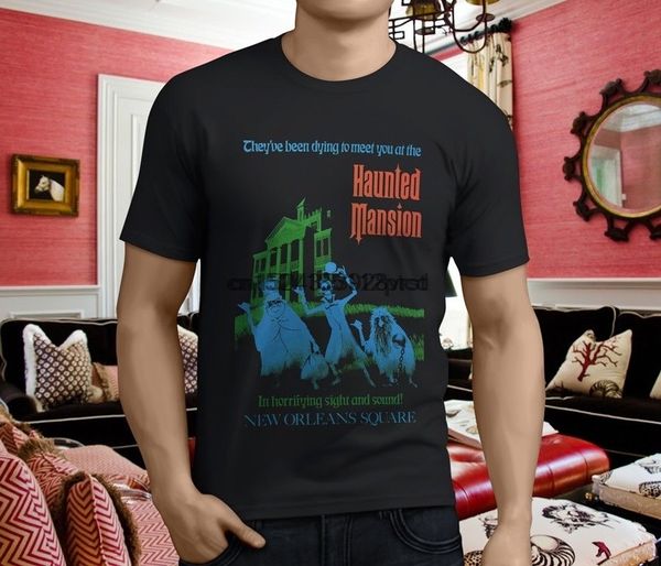 

new popular haunted mansion poster mens black t-shirt size s-3xl