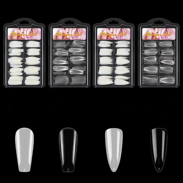 

false nails 100pcs nail tips artificial fake acrylic art tools full-half cover uv gel manicure h072, Red;gold