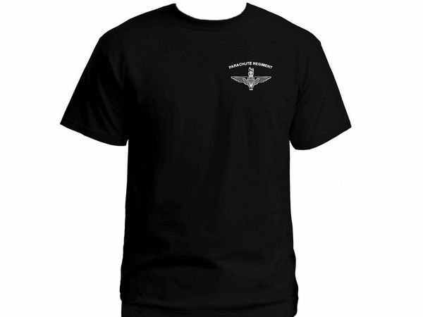 

2019 uk special forces parachute regiment paras black graphic military t-shirt