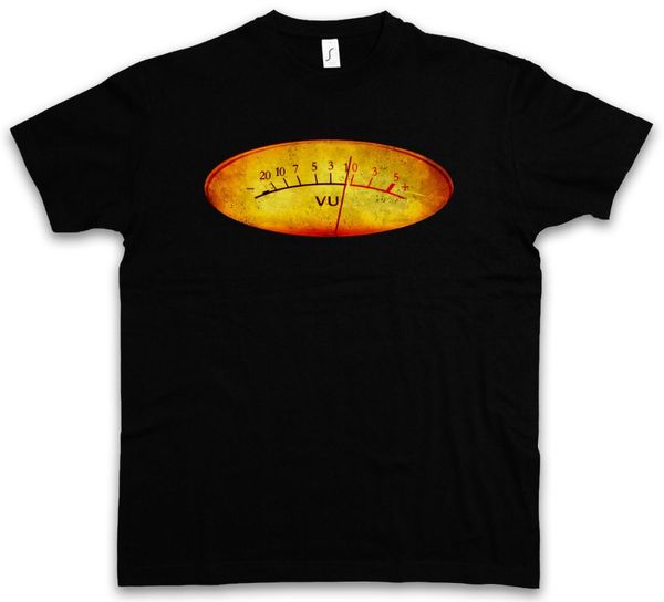 

vu volume units meter i t-shirt decibel music bass retro vinyl stereo music style printed men homme summer make t shirts