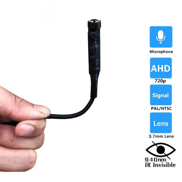 

owlcat mini ahd cctv security camera hd 720p 3.7mm lens 940nm invisible infrared 6pcs ir-led night vision with audio microphone