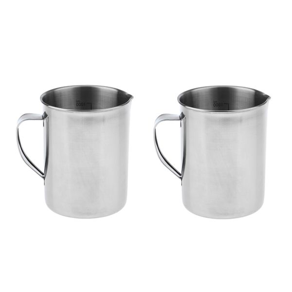 

2pcs нержавеющей стали мерный стакан кувшин cooking bakery кухня lab 1000ml
