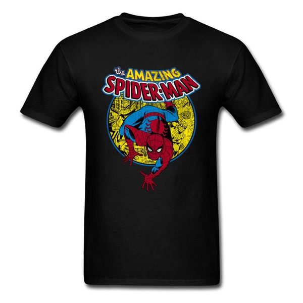 

amazing spider man t shirt mens tshirt retro comics t-shirt black clothes short sleeve o-neck tees cotton shirts on sale