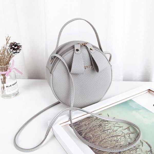 

fashion summer women handbag pu zipper shoulder messenger bag casual travel shopping phone pouch female mini round crossbody bag