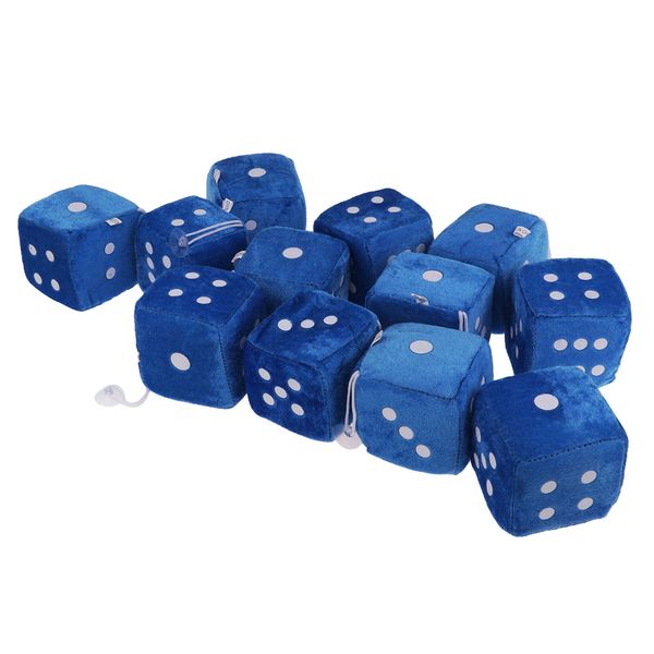 

12шт 10см плюшевого fuzzy dice family set автомобиль dice зеркало висит кулон синий