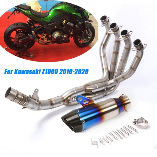 

for z1000 2010-2020 motorcycle front middle pipe link exhaust muffler full set system lossless installation