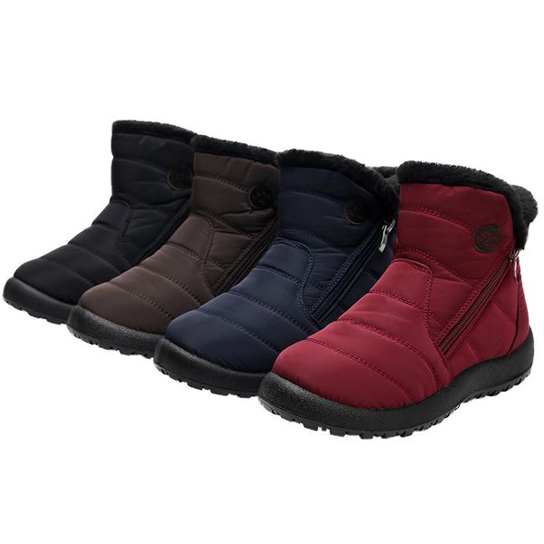 

snow boots thick warm waterproof cloth cotton shoes short boots non-slip cotton 35-43, Black