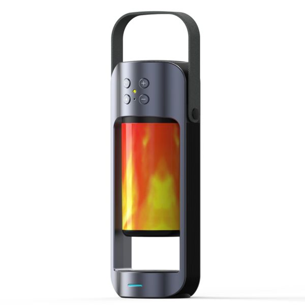 

camping wireless charger multifunction outdoor tf card hifi deep bass 3d stereo night lamp u disk flame lights bluetooth speaker