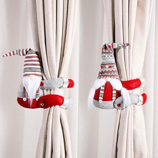 

christmas curtain buckle curtain clip cute faceless doll santa claus ornaments home festival xmas decor