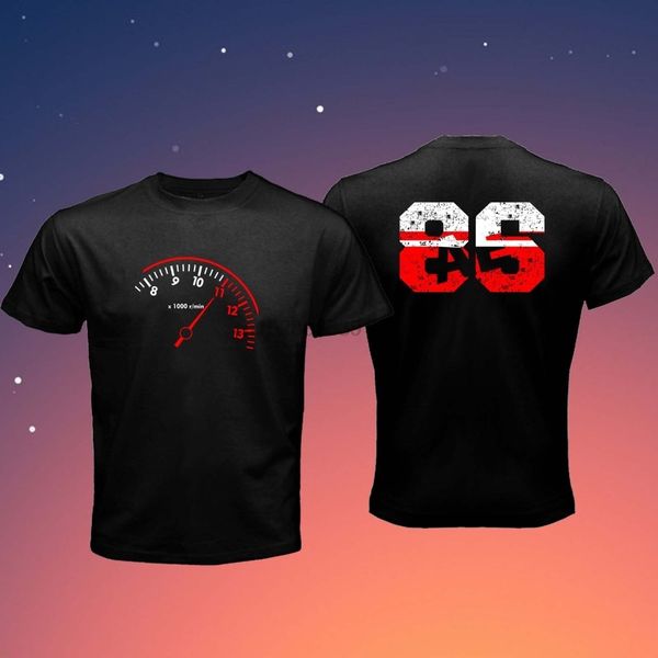 

new fashion cool casual fashion summer paried tachometer full speed ae86 drift car fujiwara initial d retro t shirts