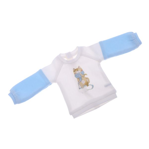 

fashion round neck sweatshirt pullover casual wear for 1/6 bjd dollfie luts dod as dolls clothes accessory blue