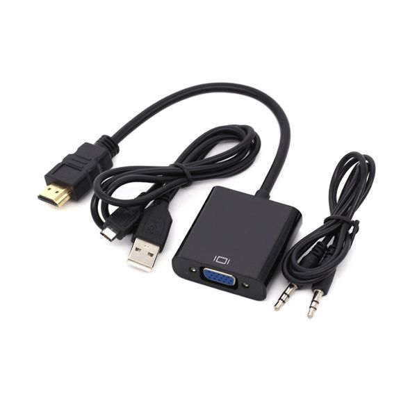 

1080p hd male to vga female cable converter digital to analog video audio power supply hdtv adapter for tablet