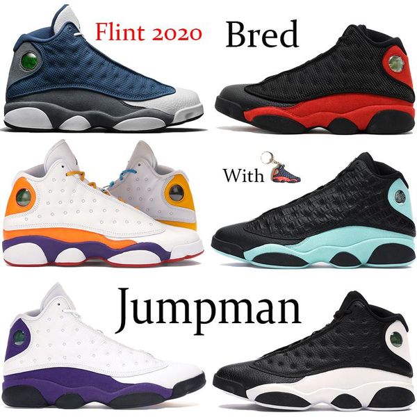 

2020 flint jumpman 13s 13 mens basketball shoes reflective lucky green reverse playground he got game bred basketball running sport sneakers