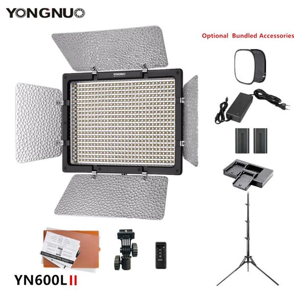

yongnuo yn600l ii camera p pgraphy lamp 3200-5500k led video fill light for makeup tiktok optional with battery tripod