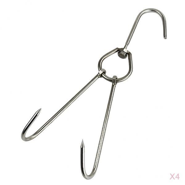 

4pcs meat hook ring kitchen utensil hanger hanging stainless steel 0.59x37cm