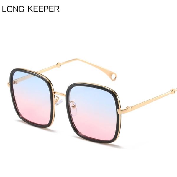 

longkeeper oversize square sunglasses women 2020 brand designer luxury sun glasses vintage blue pink uv400 eyewear lunette, White;black
