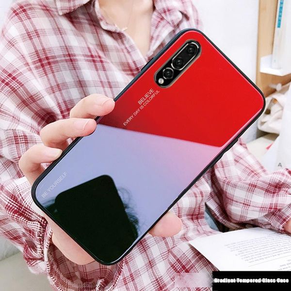 

gradient tempered glass phone cases back case for xiaomi a3 lite 9 pro cc9e se 7a redmi 8a note 8 7 k20 pro