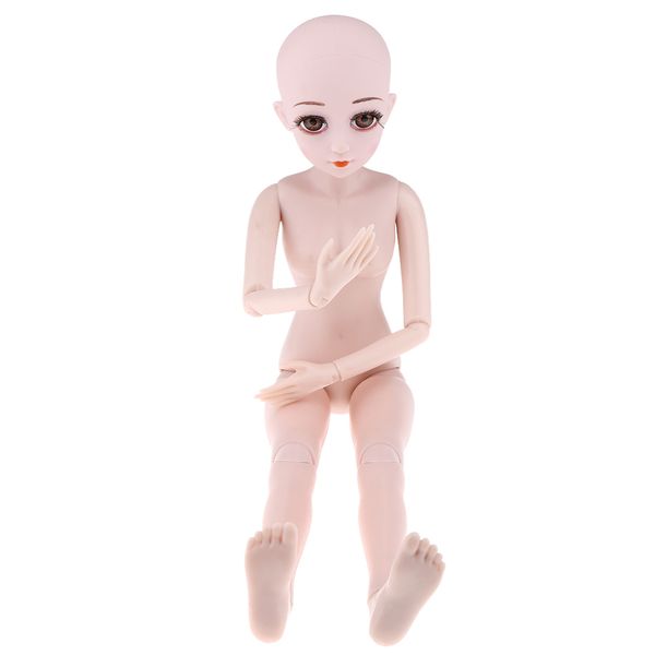 

1/3 bjd female doll flexible nude body model with make up head for night lolita doll (no music