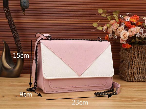 

Handbag 2020 Fashion Two-color Stitching Chain Shoulder Messenger Bag