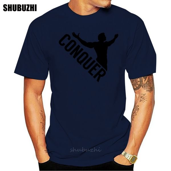 

summer style arnold schwarzenegger conquer t shirt bodybuilding weightlifting mr olympia tee shirt
