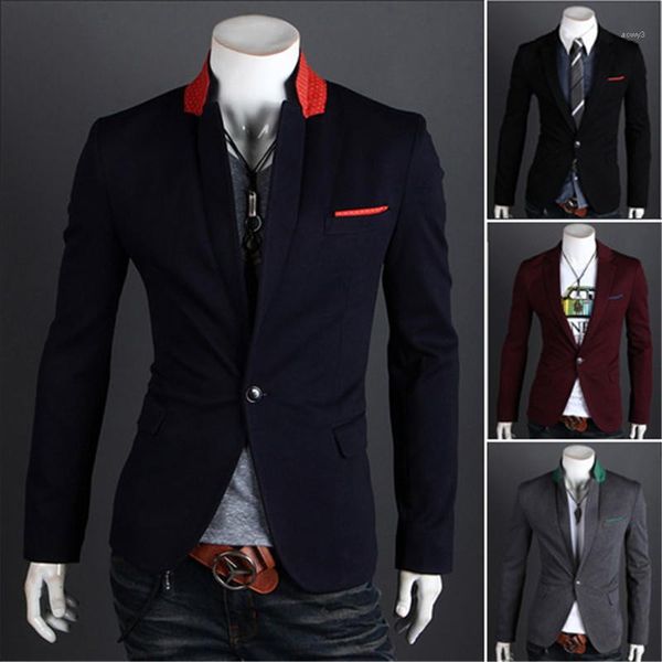 

suits spring slim one button jacket mens blazers males new fashion casual clothing mens fashion designer, White;black