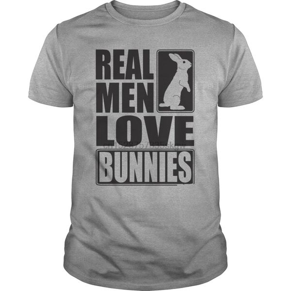 

men tshirt short sleeve women t-shirt real men love bunnies t-shirt cool