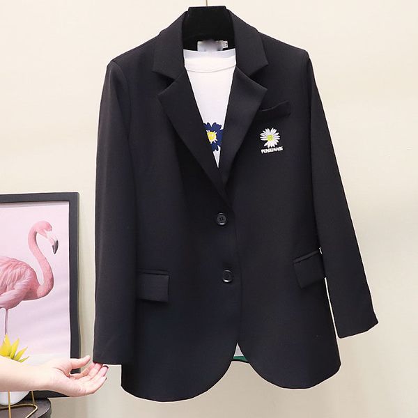 

2020 spring new fashion suit coat female embroidered jacket casual wild women blazer black women suit jacket women's clothing, White;black