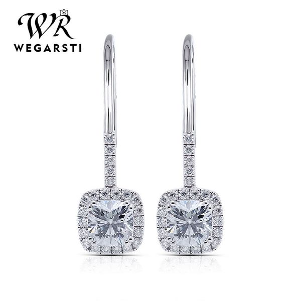 

dangle & chandelier wegarsti 925 sterling silver created moissanite blue red purple gemstone earrings ear drop wedding fine jewelry wholesal