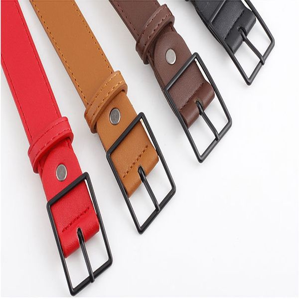 

new wide leather waist strap belt women black square pin metal buckle belts woman belts for jeans, Black;brown