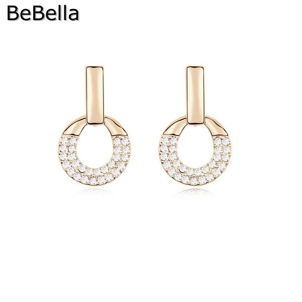 

bebella женщины кристалл круг серьга из натурального чешского хрусталя, Golden;silver