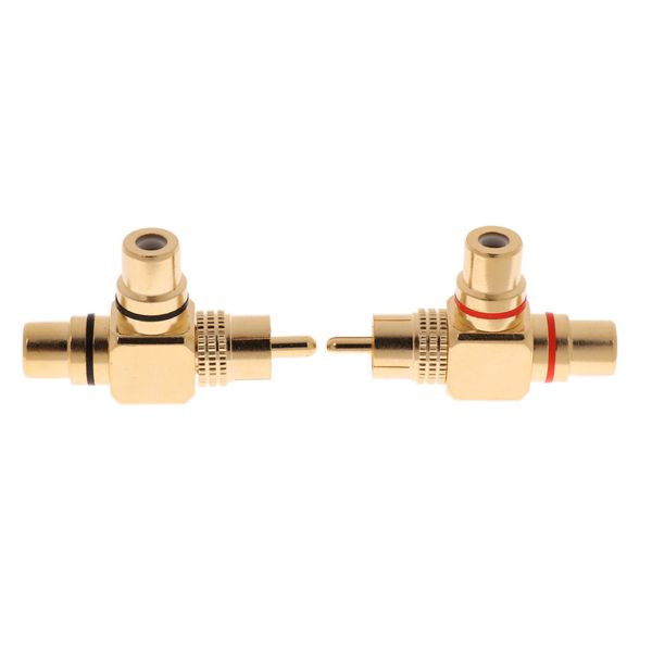

2x rca женский splitter gold plated- phono аудио разъем t-адаптер