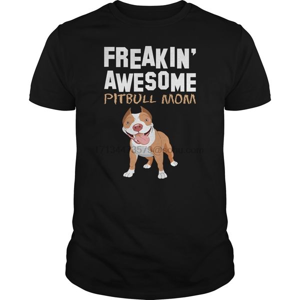 

men t shirt short sleeve freaking awesome pitbull mom women t-shirt tee