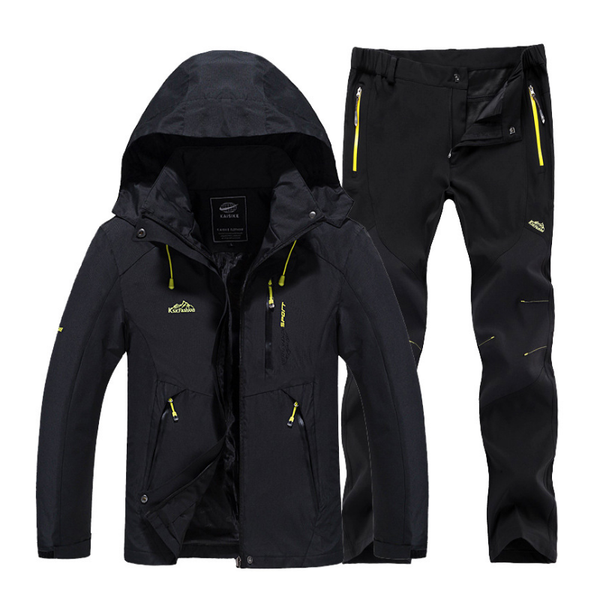 

outdoor jackets&hoodies 2021 men spring autumn hiking fishing camping climbing jackets waterproof breathable hood l-5xl pants suit trousers, Blue;black
