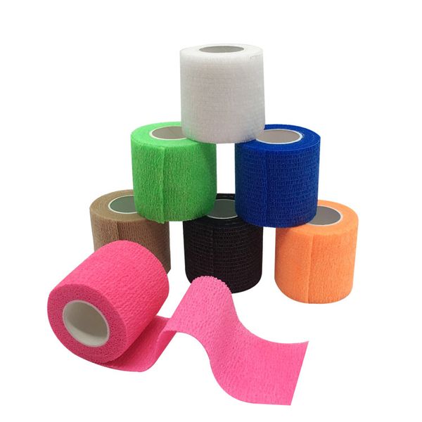 

colorful sport self adhesive elastic bandage wrap tape 4.5m elasast for knee support pads finger ankle palm shoulder, Black;red