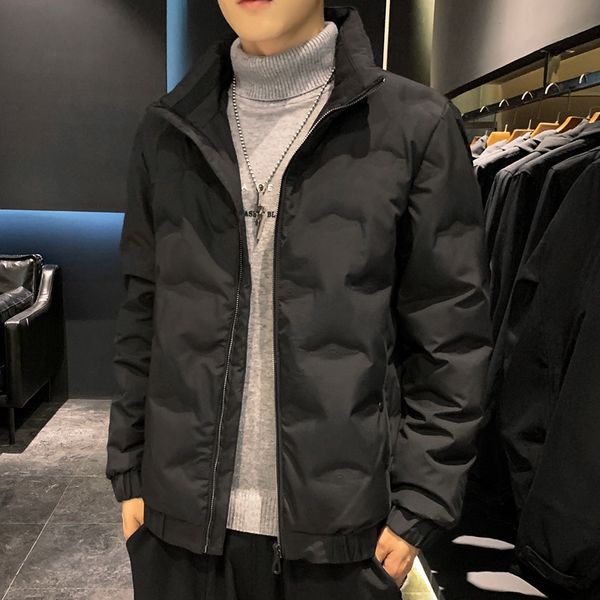 

80 white duck down han edition leisure men's down jacket to keep warm winter jacket coat thin men male, Black