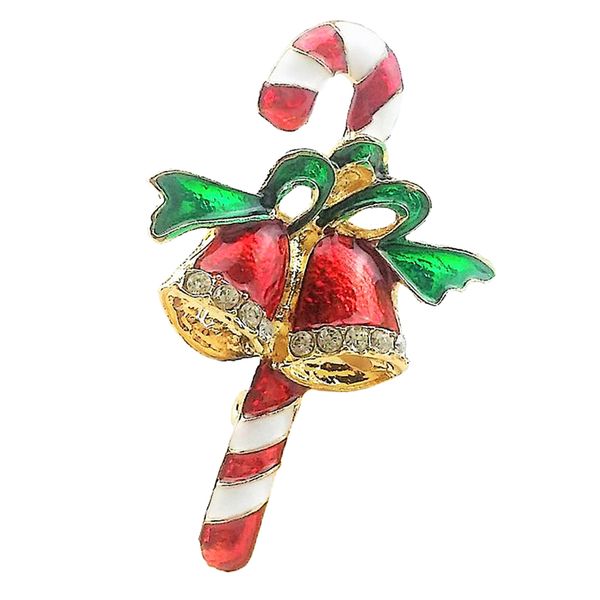 

эмаль симпатичные рождество jingle bell трость воротник мешок pin брошь xmas kids hat знак, Gray