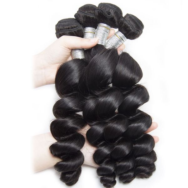 

wholesale 9a malaysian loose wave virgin hair 3 4 5 10 bundles unprocessed remy human hair extension bundles cut from one donor hair, Black