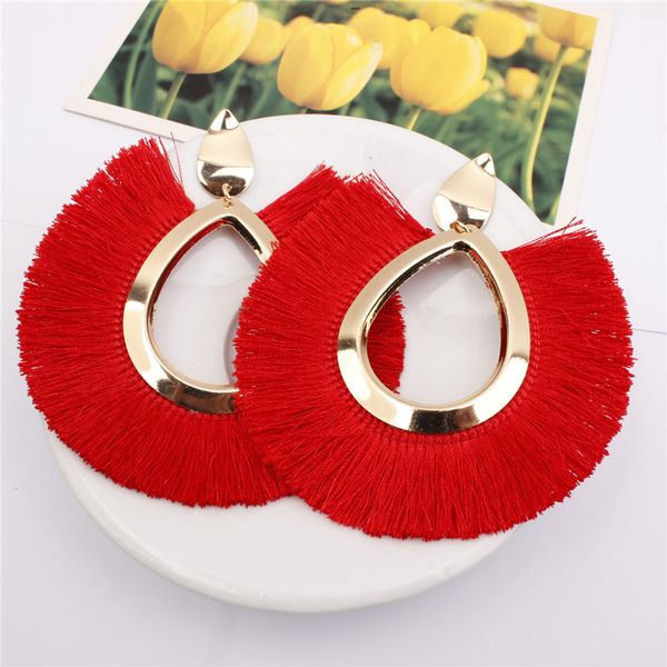 

2020 new bohemian metal teardrop earrings for women long white tassel danger drop earrings fashion jewelry 90s, Silver