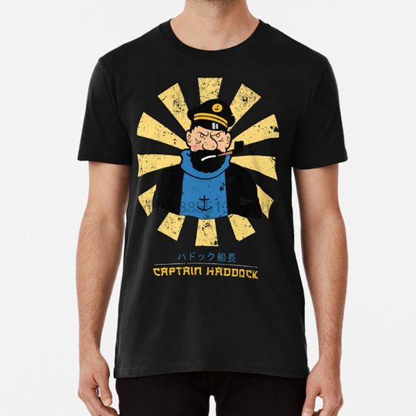 

captain haddock retro japanese tintin t shirt tin tin tin snowy dog captain haddock adventures comic professor calculus thomson
