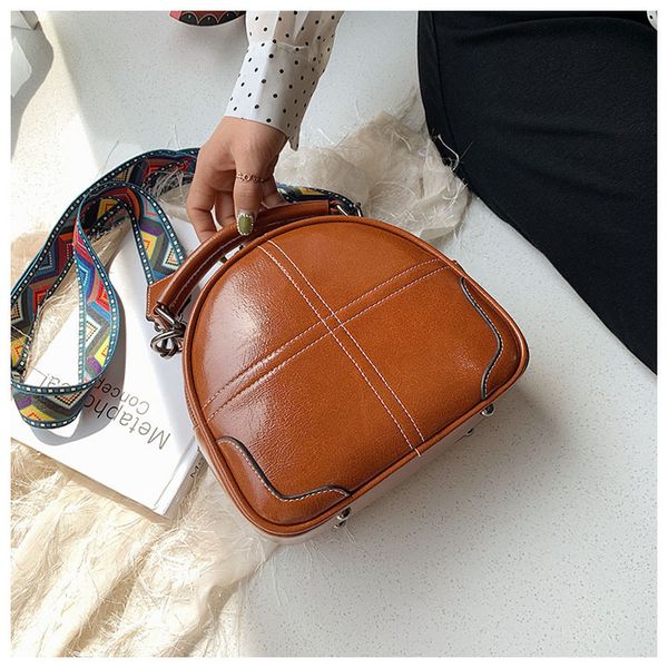 

2020 new style shoulder bag handbag shoulder bag wide-strap vintage women's
