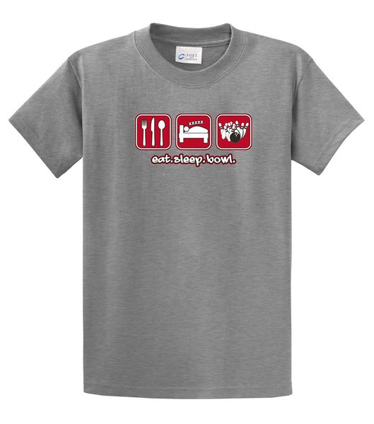 

2019 men's fashion cartoon character bowler t-shirt eat sleep bowler fitness t-shirts