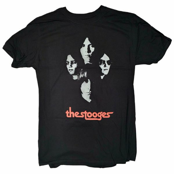 

stooges t-shirt - лица черный 100% официальный iggy pop rock garage punk хлопка tee shirt бесплатная доставка свет