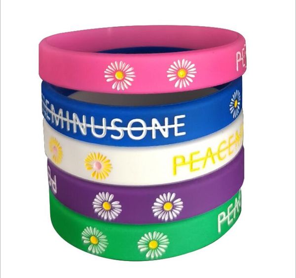 Banda de pulso Pulseira Silicone Daisy Casal Crisântemo Cor do bracelete Silicone Pulseira GD627