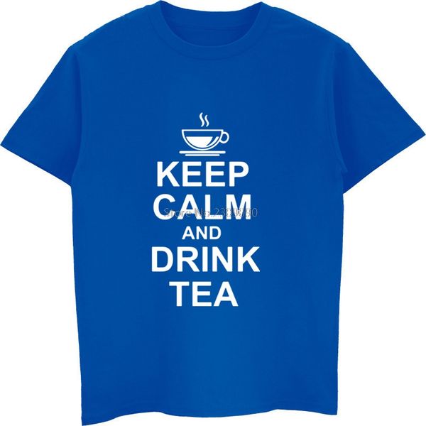 

summer keep calm and drink tea t shirts men's cotton short sleeve t-shirt cool tees harajuku streetwear fitness