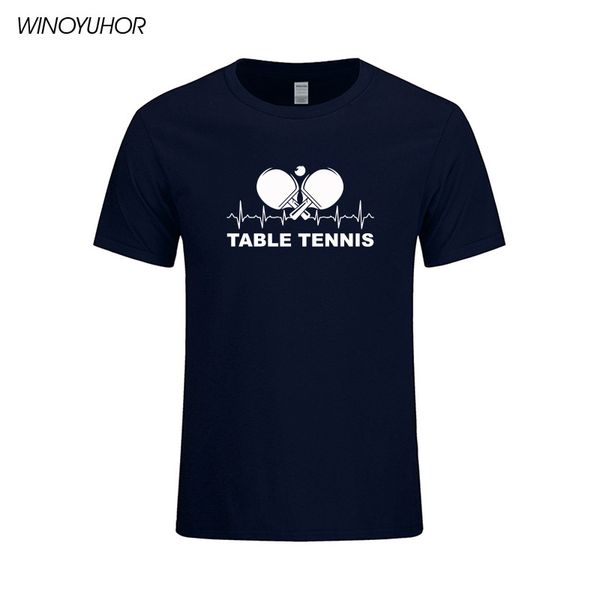 

heartbeat настольного тенниса printed футболку мужчин 2020 новое лето с коротким рукавом футболка хлопок смешной спорт топы tee streetwear